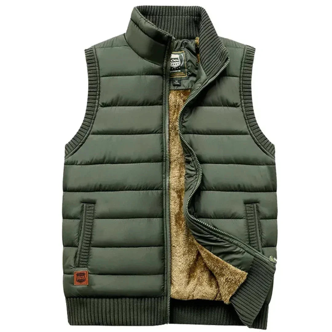 Men's Lightweight Quilted Sleeveless Puffer Vest With Stand Collar Insulated For Cold Weather