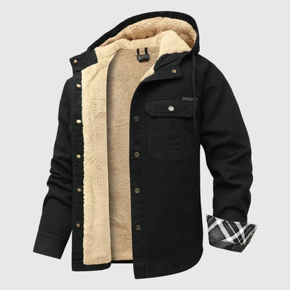Waylynn Mens Sherpa Fleece Jacket With Rugged Outer Shell Plush Interior Dual Chest Pockets For Everyday Wear