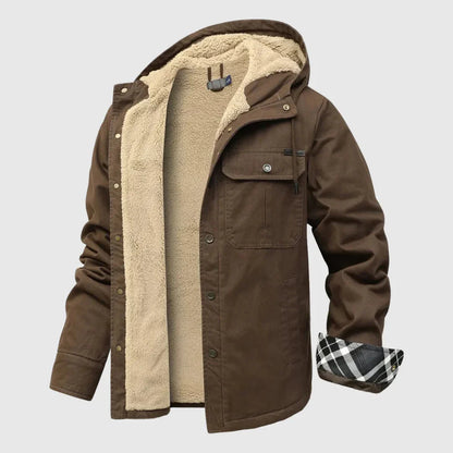 Waylynn Mens Sherpa Fleece Jacket With Rugged Outer Shell Plush Interior Dual Chest Pockets For Everyday Wear