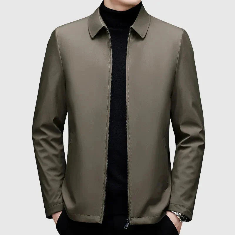 Waylynn Men's Turn-Down Collar Down Jacket With Full Zip Front Tailored Fit For Smart Casual Layering