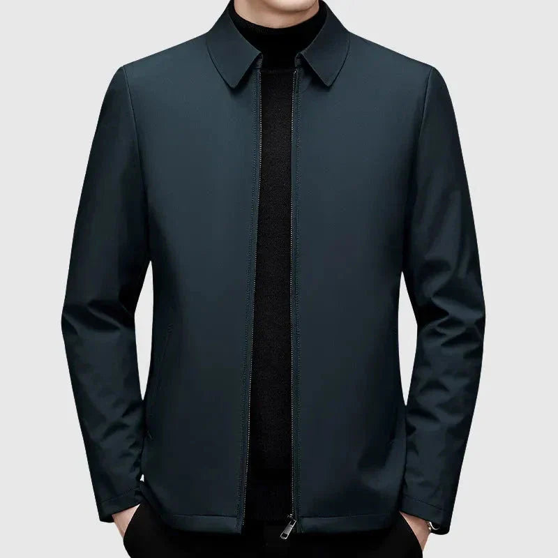 Waylynn Men's Turn-Down Collar Down Jacket With Full Zip Front Tailored Fit For Smart Casual Layering