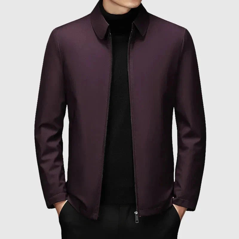 Waylynn Men's Turn-Down Collar Down Jacket With Full Zip Front Tailored Fit For Smart Casual Layering