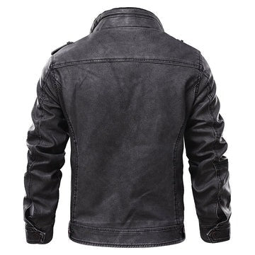TrendAura Mens Black Leather Jacket Made From Genuine Leather With Structured Classic Fit Versatile Wear