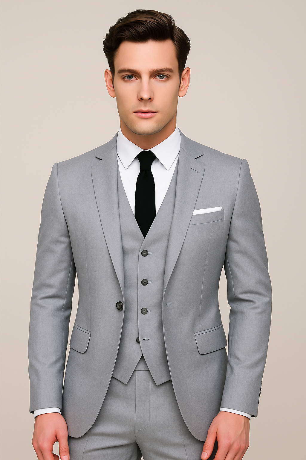 Mens Slim Fit 3 Piece Suit Single Breasted Premium Formal