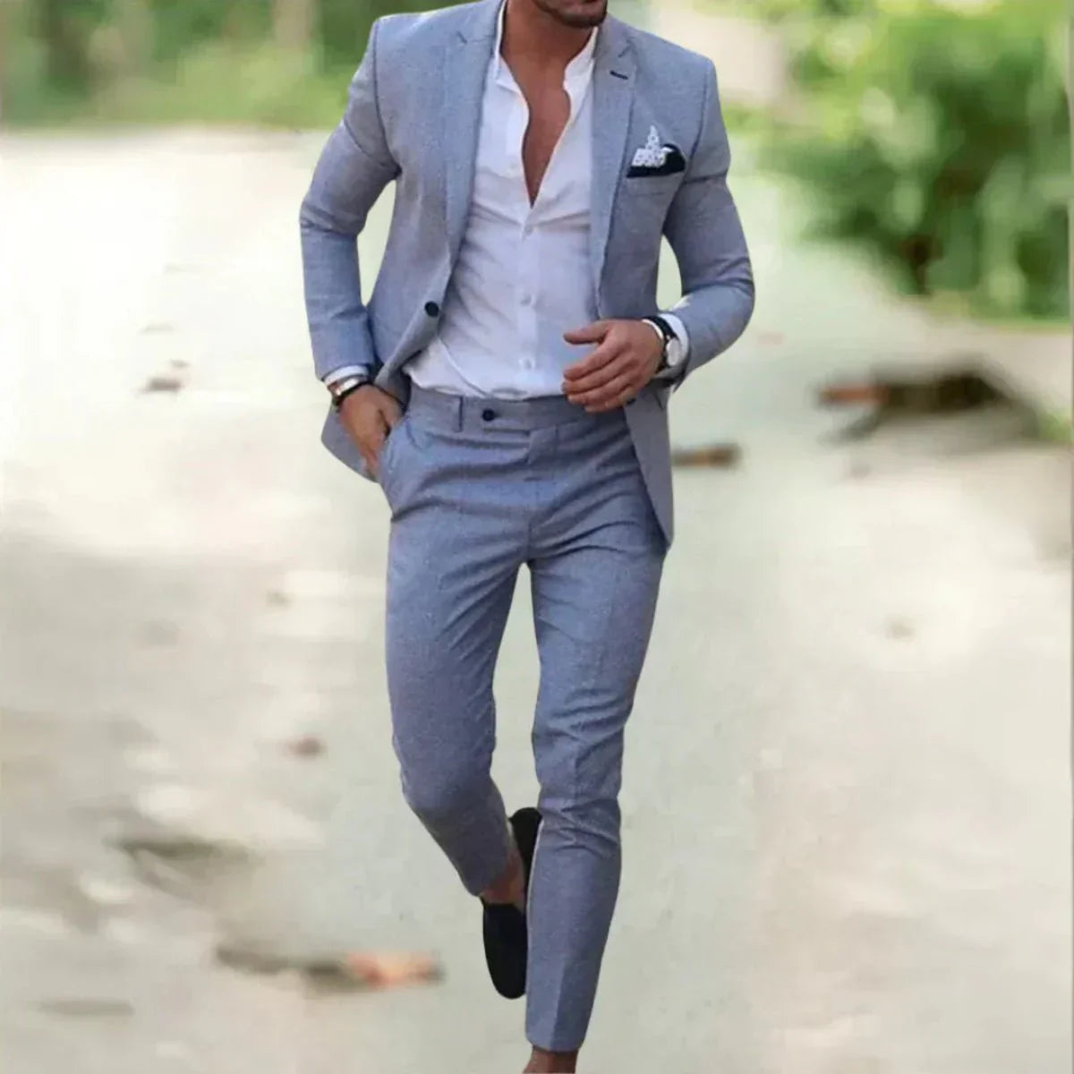 Jack Navy Men's Slim Fit Formal Suit Set By TrendAura Modern Business Attire For Meetings And Events