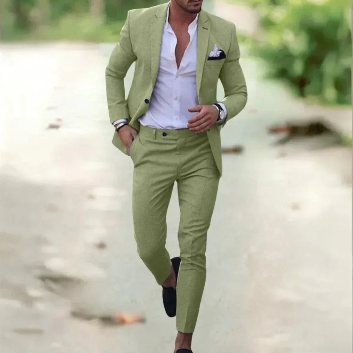 Jack Navy Men's Slim Fit Formal Suit Set By TrendAura Modern Business Attire For Meetings And Events
