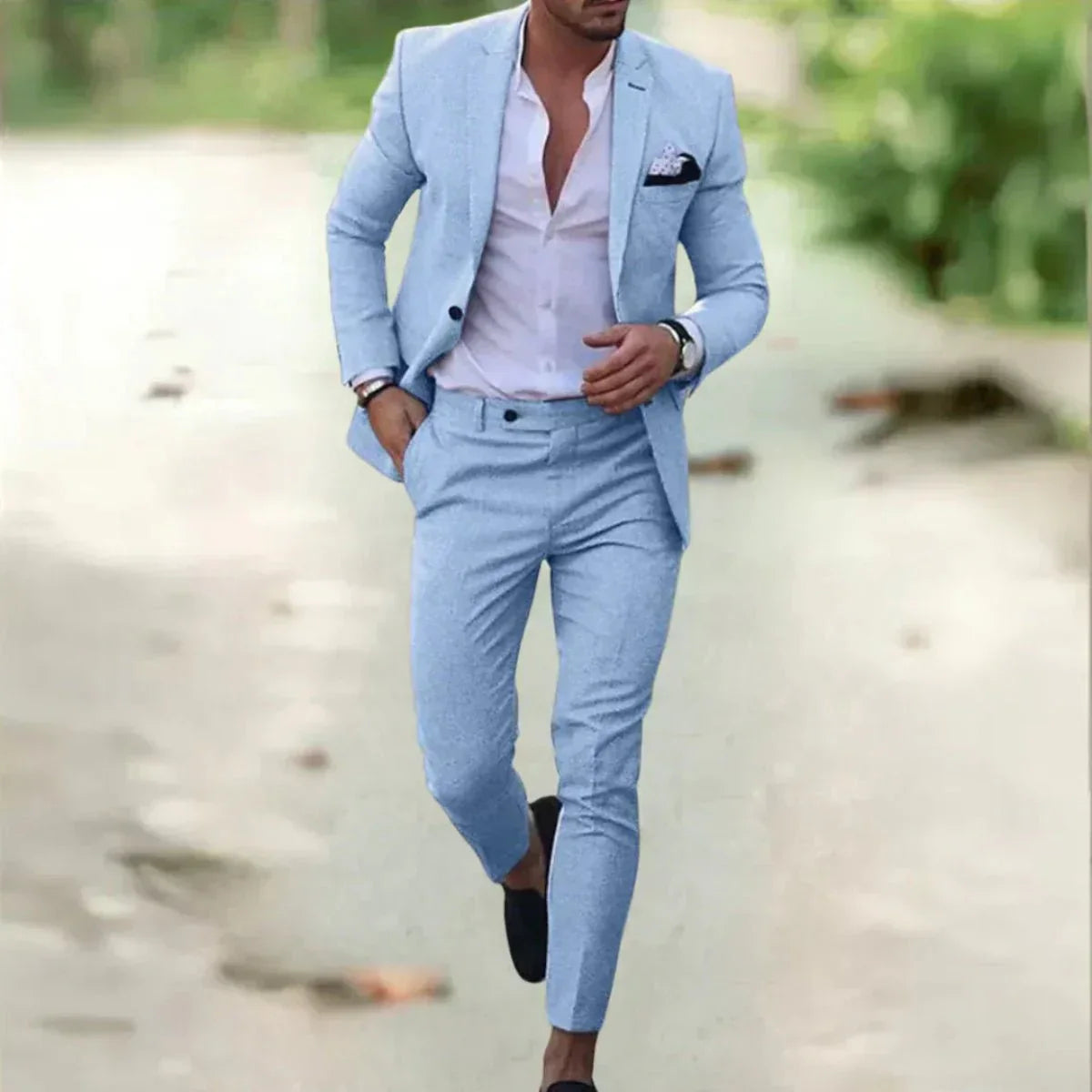 Jack Navy Men's Slim Fit Formal Suit Set By TrendAura Modern Business Attire For Meetings And Events