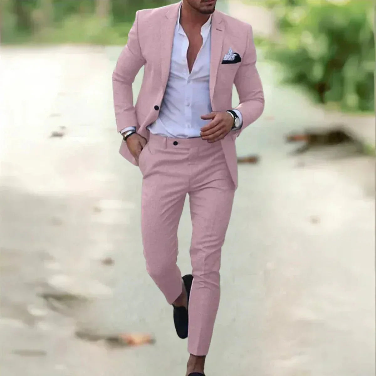 Jack Navy Men's Slim Fit Formal Suit Set By TrendAura Modern Business Attire For Meetings And Events