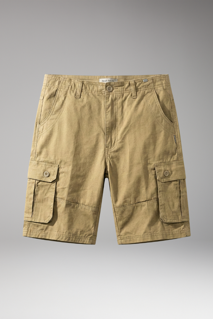 Men’s Summer Cargo Shorts with Button Fastening and Side Pockets - TrendAura