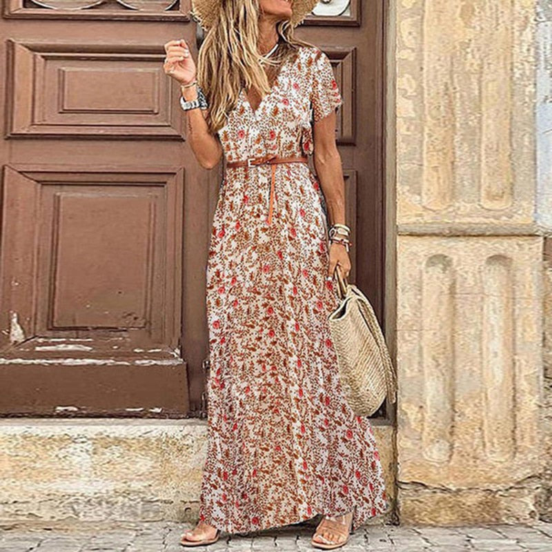 Ilse Boho Dress For Women Lightweight Flowing Silhouette Loose Comfort Breathable Summer Dress For Vacations