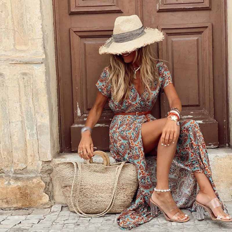 Ilse Boho Dress For Women Lightweight Flowing Silhouette Loose Comfort Breathable Summer Dress For Vacations