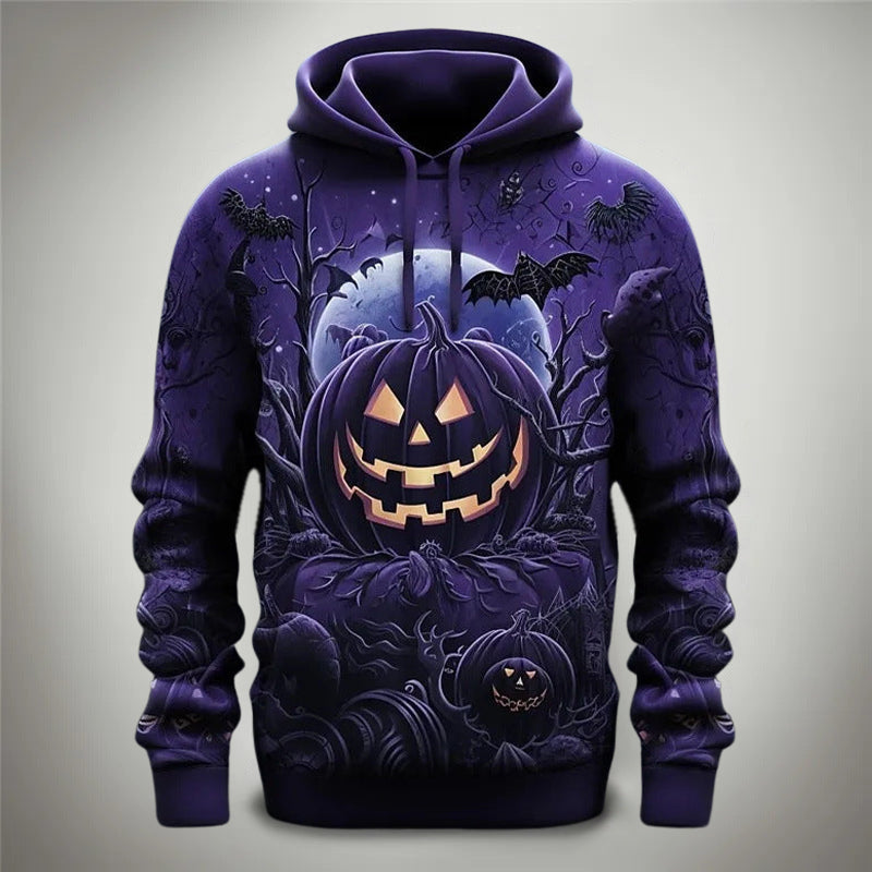 Luke Halloween Pumpkin Hoodie With Embossed Pumpkins Cozy Cotton Blend Warmth For Fall And Winter