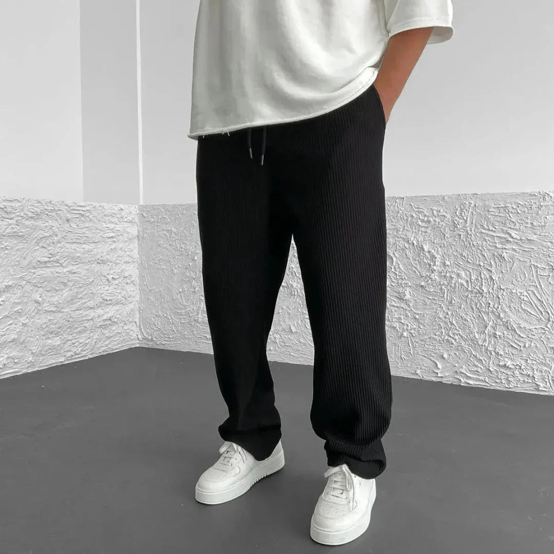 Mike Ribbed Knit Casual Pants