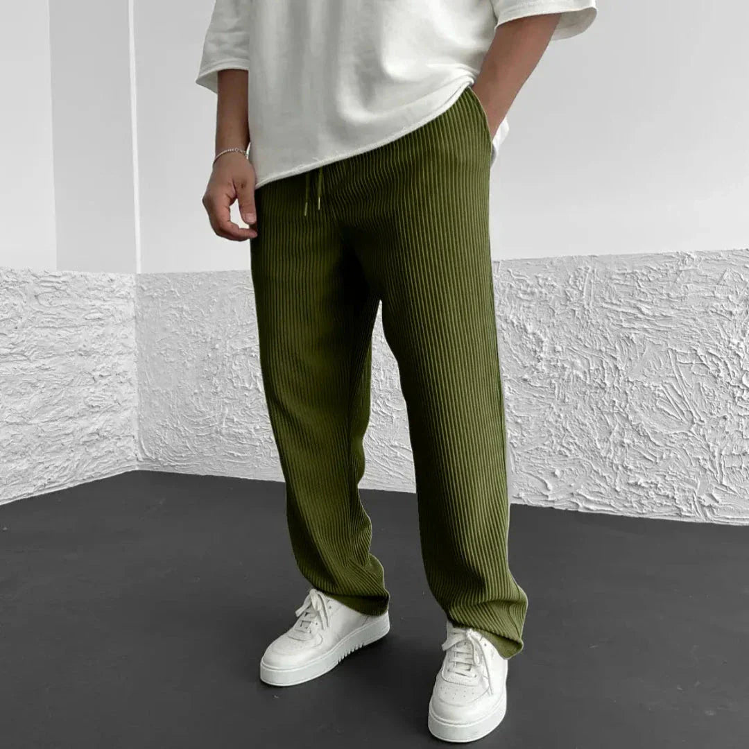 Mike Ribbed Knit Casual Pants