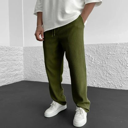 Mike Ribbed Knit Casual Pants