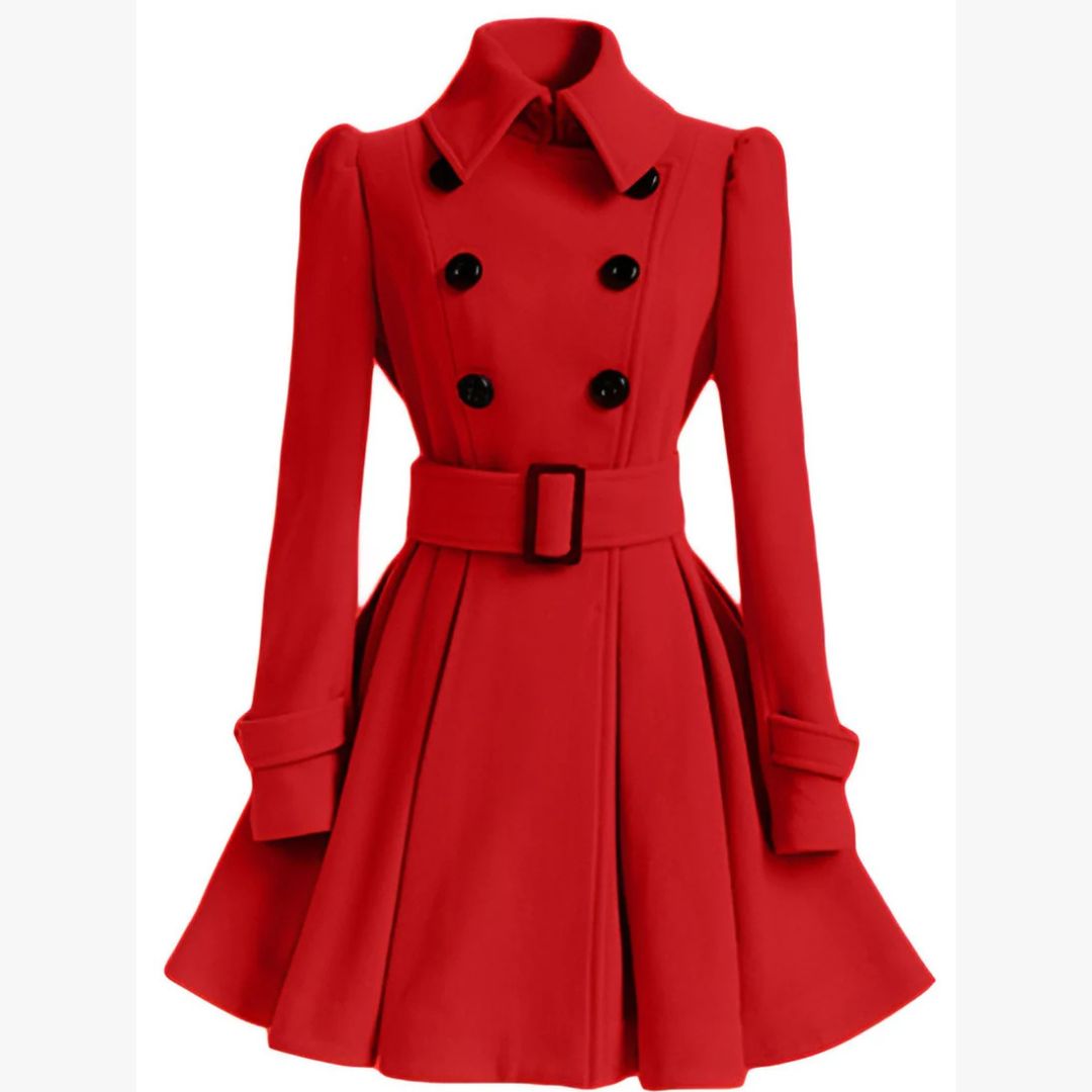 Francesca | Double-breasted coat with belt for women