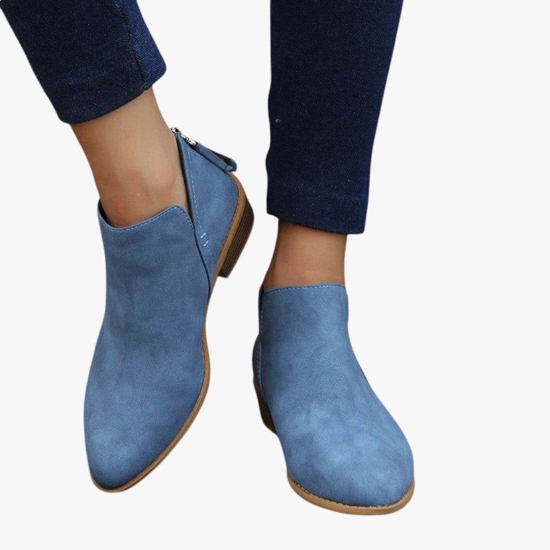 Kailani Suede Ankle Boots With Zipper And Low Heel For Women Everyday Comfort And Sophistication