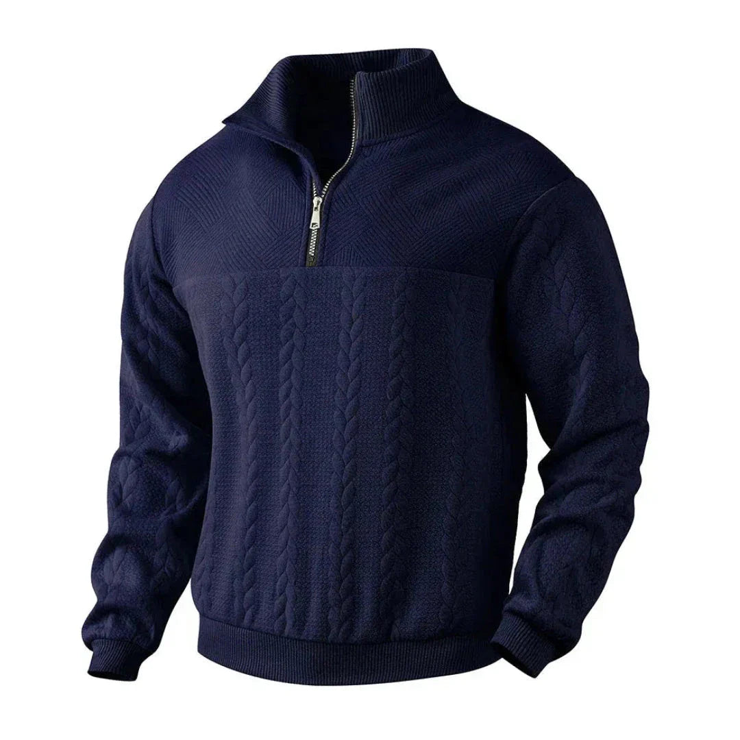 Mill Quarter-Zip Cable Knit Sweatshirt