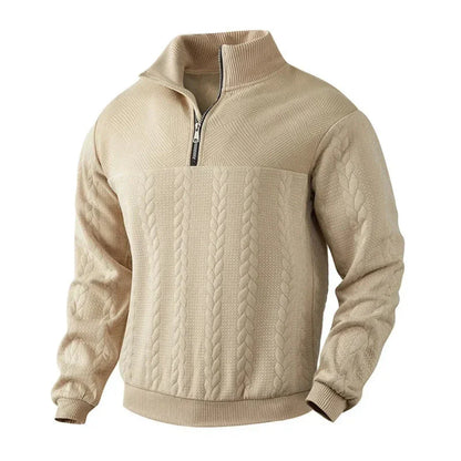 Mill Quarter-Zip Cable Knit Sweatshirt