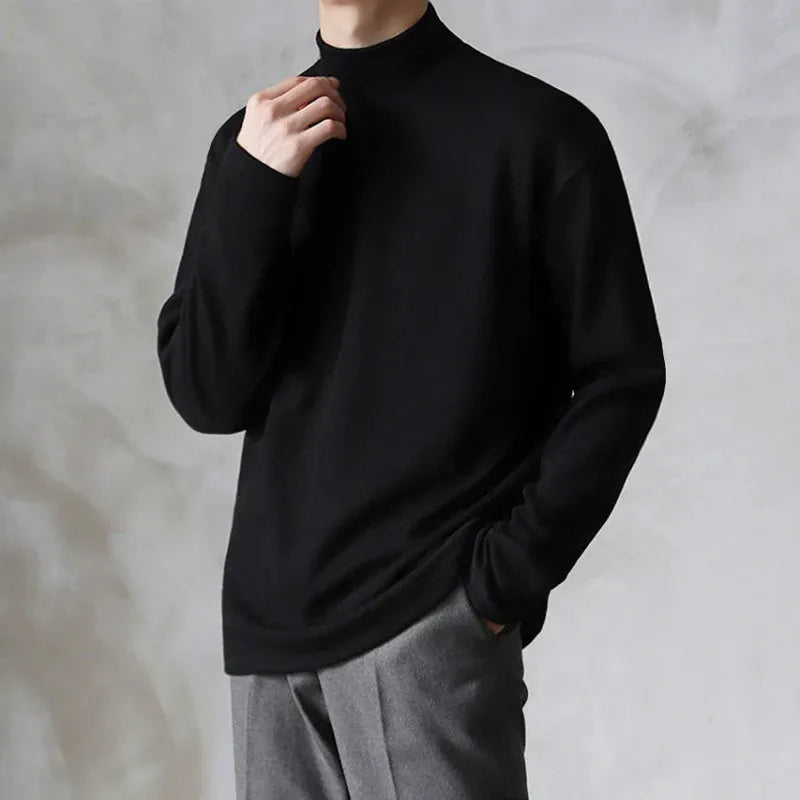 Minimalist Turtleneck Sweater Silky Soft Knit For Layering Versatile Everyday Wear For Professionals