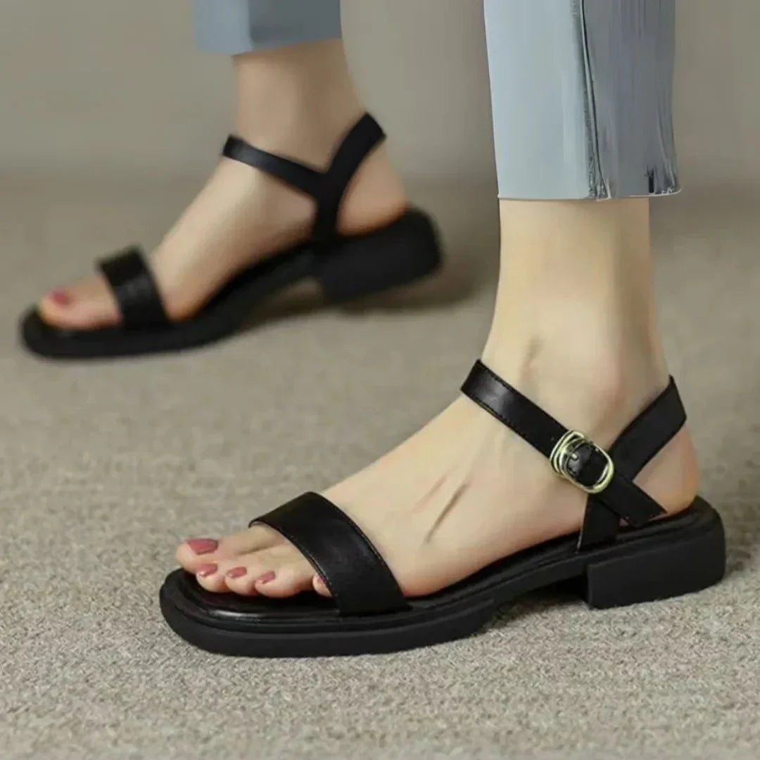 Mitch Open-Toe Adjustable Strap Flat Sandals