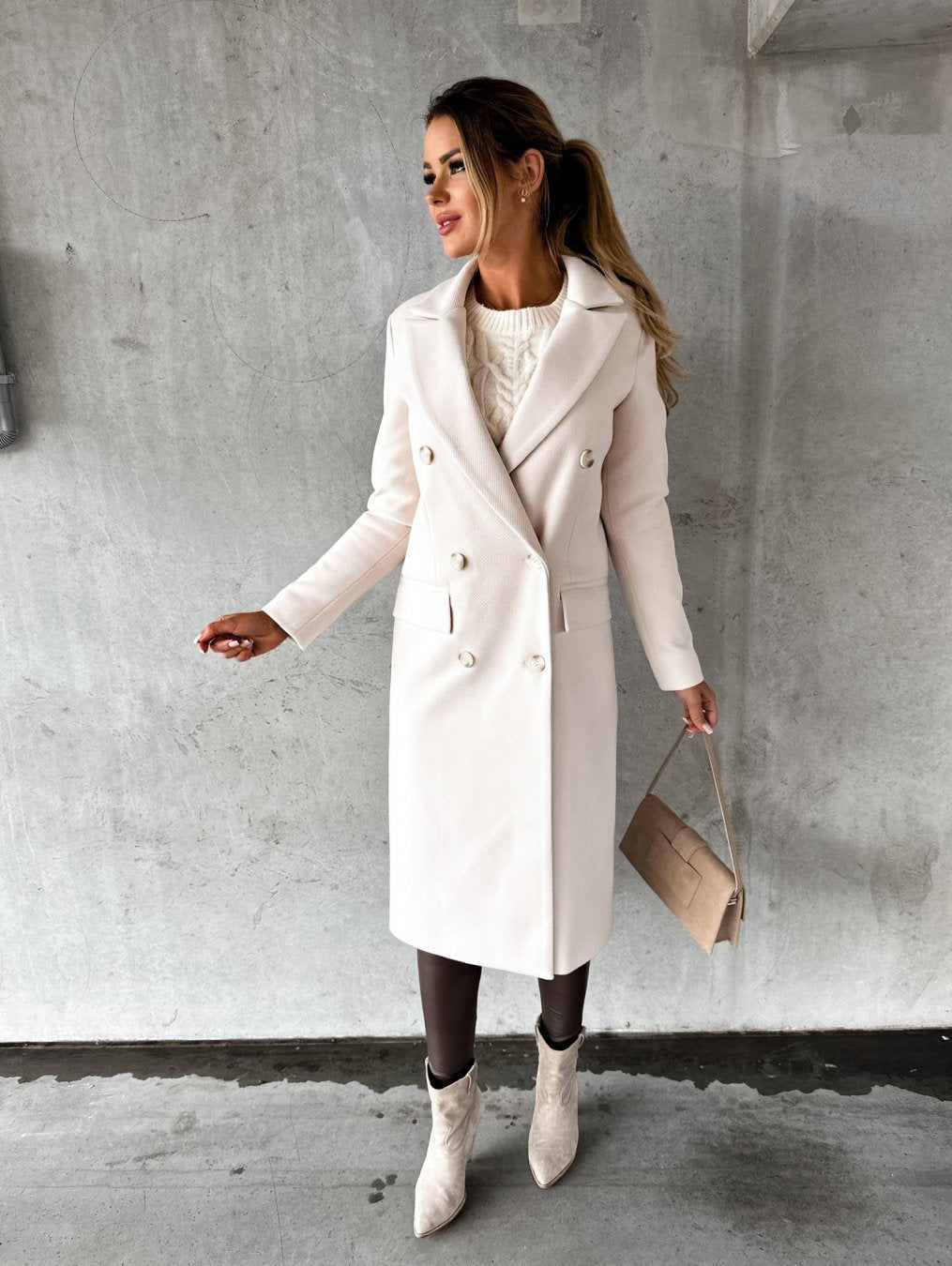 Marina Long Coat For Women With Elegant Cut Timeless Style For Every Occasion And Season