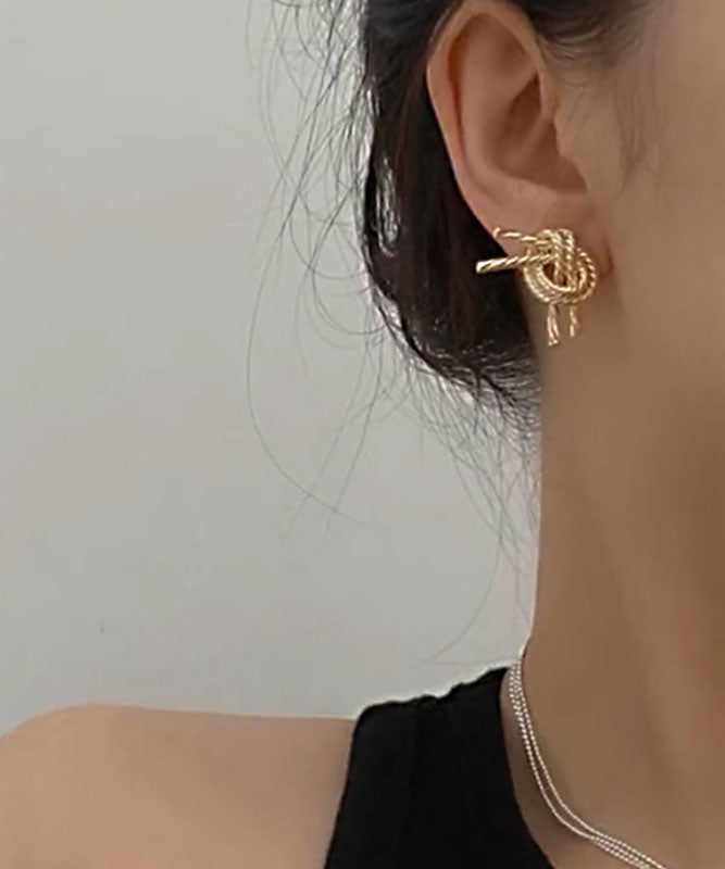 Boucles d'oreilles à tige Love modernes en or et cuivre doré - TrendAura