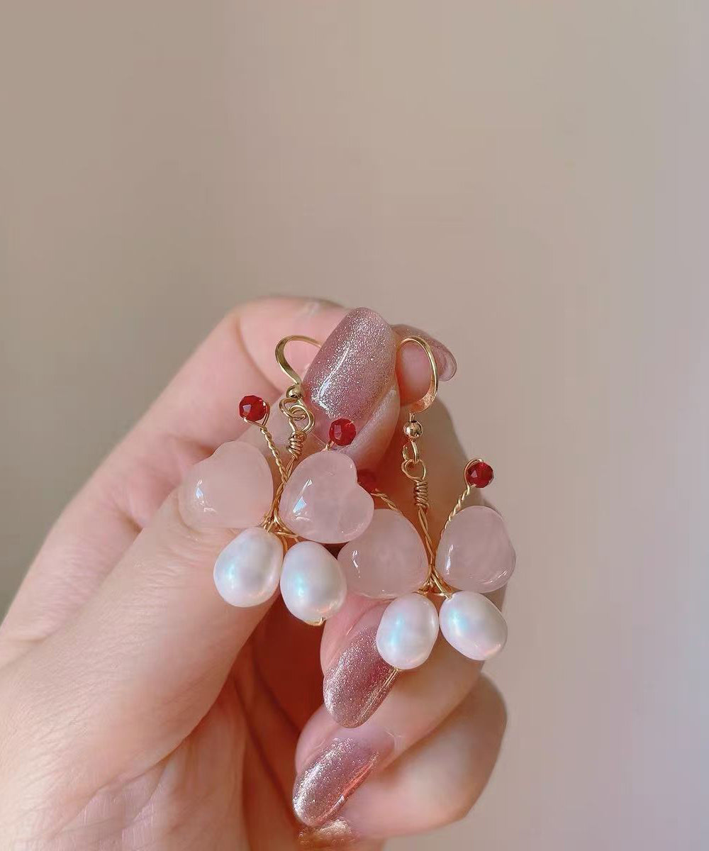 Boucles d'oreilles pendantes modernes en argent sterling doré et cristal avec perles et papillon - TrendAura