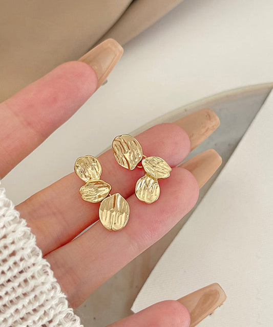 Boucles d'oreilles à tige modernes en argent sterling doré - TrendAura