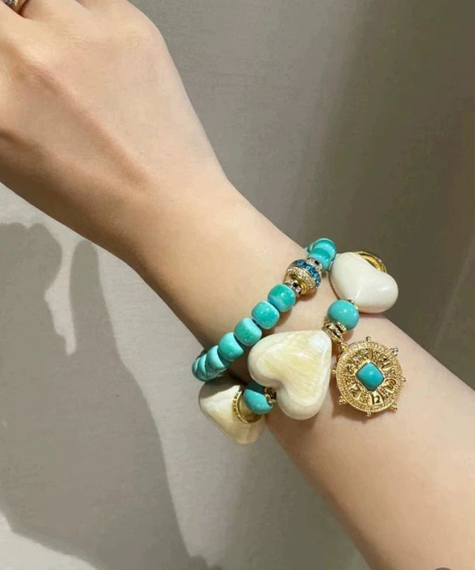 Bracelet à breloques moderne en alliage de cuivre multicolore avec bouchon de lait et fromage - TrendAura
