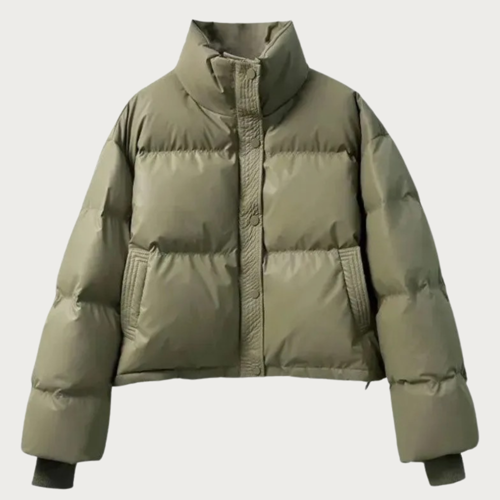 Fashionable puffer jacket with cropped design