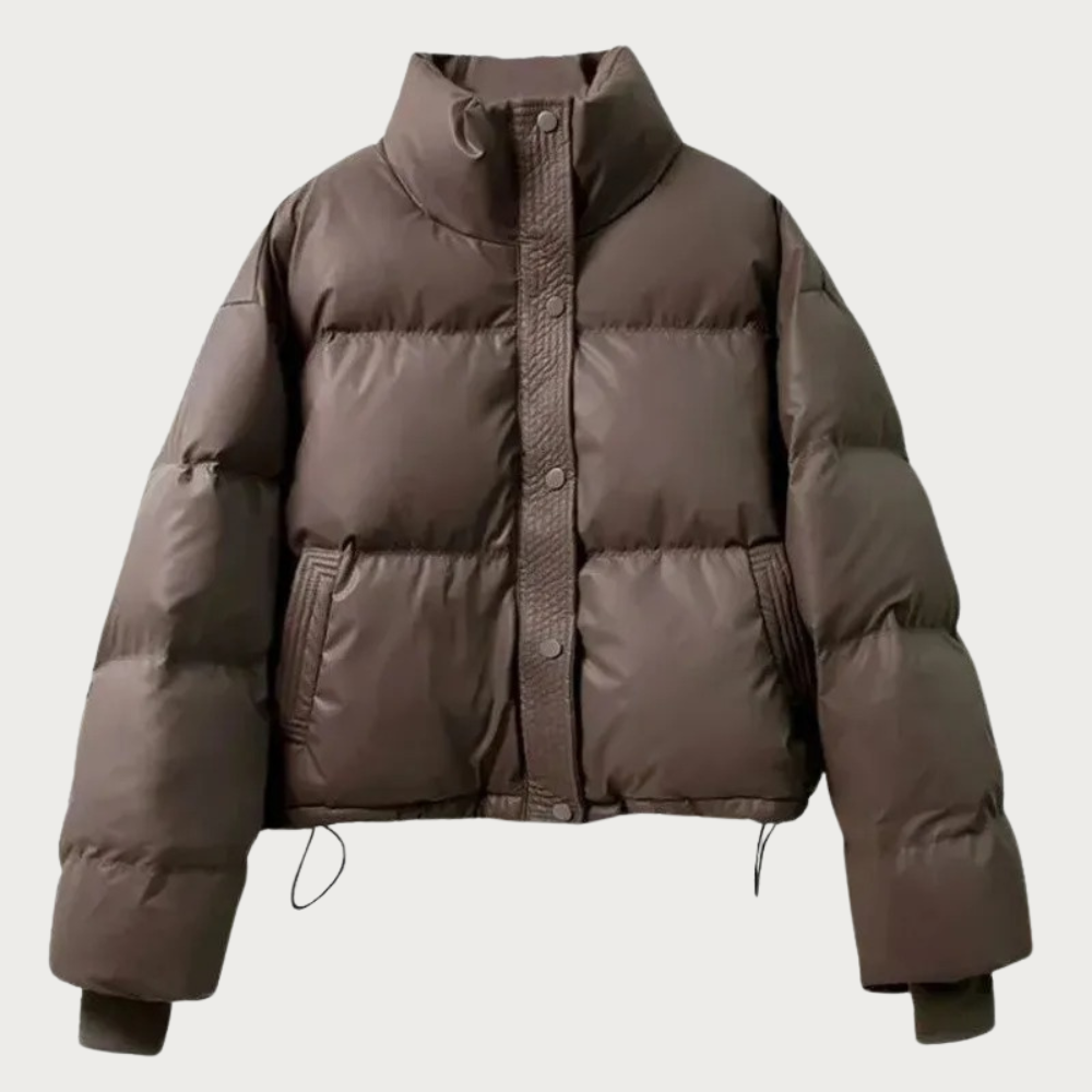 Fashionable puffer jacket with cropped design