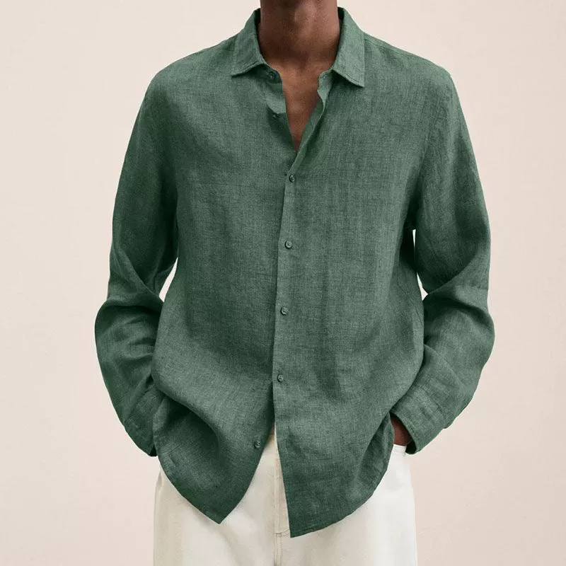Noah Linen Shirt For Men - Breathable Linen, All Day Comfort, Turn-Down Collar, Casual Essential
