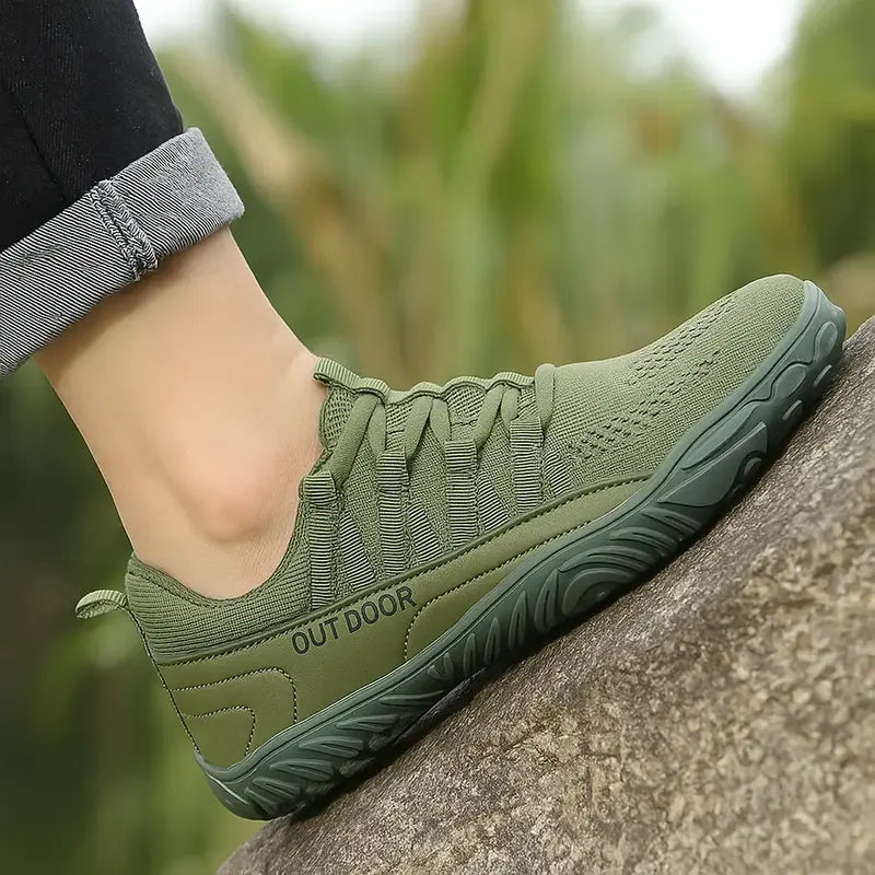 Maogu Men Barefoot Hiking Sneakers Wide Toe Fit Lightweight Breathable Mesh For All Terrain Comfort