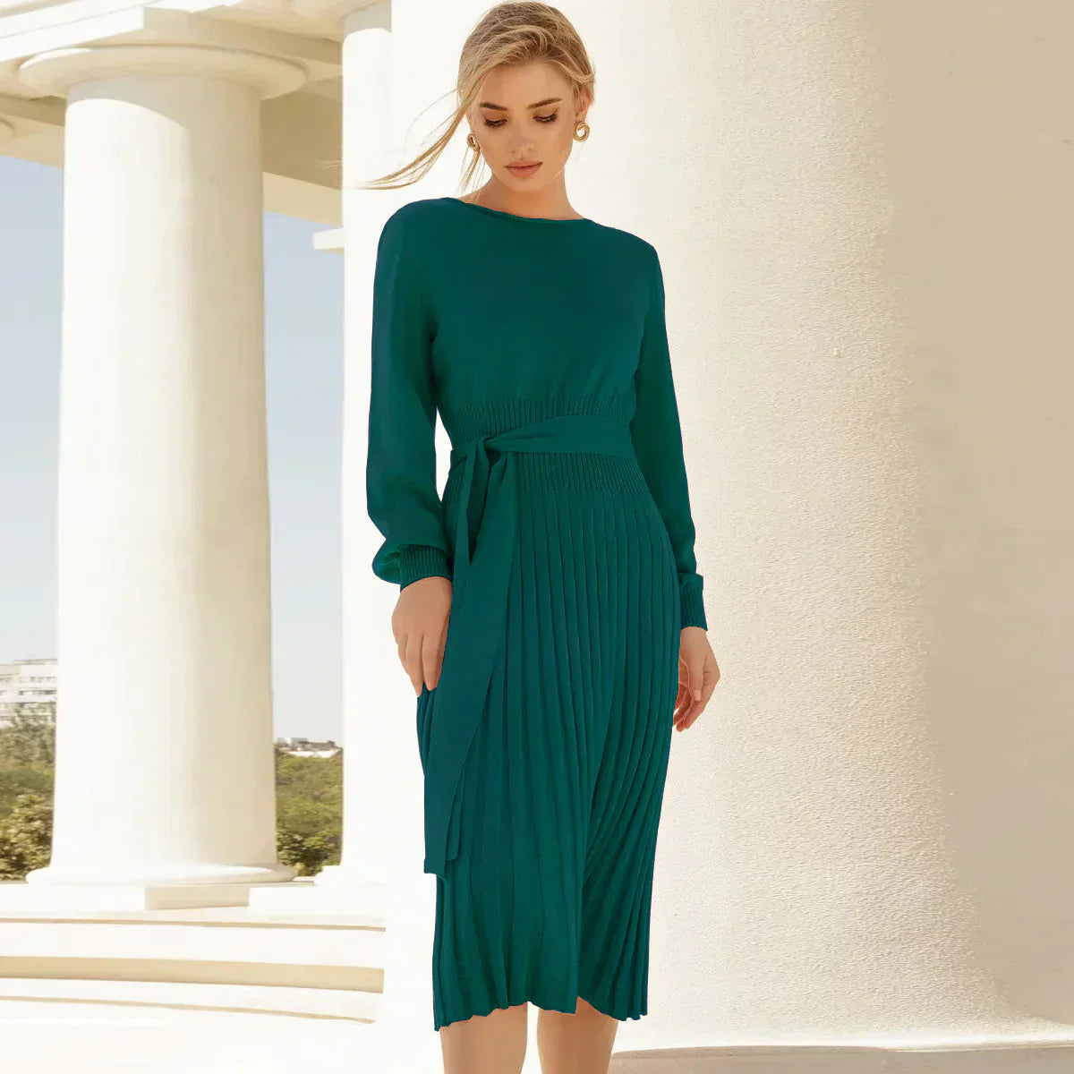 Laura Knitted Dress Women Versatile Comfort Day to Night