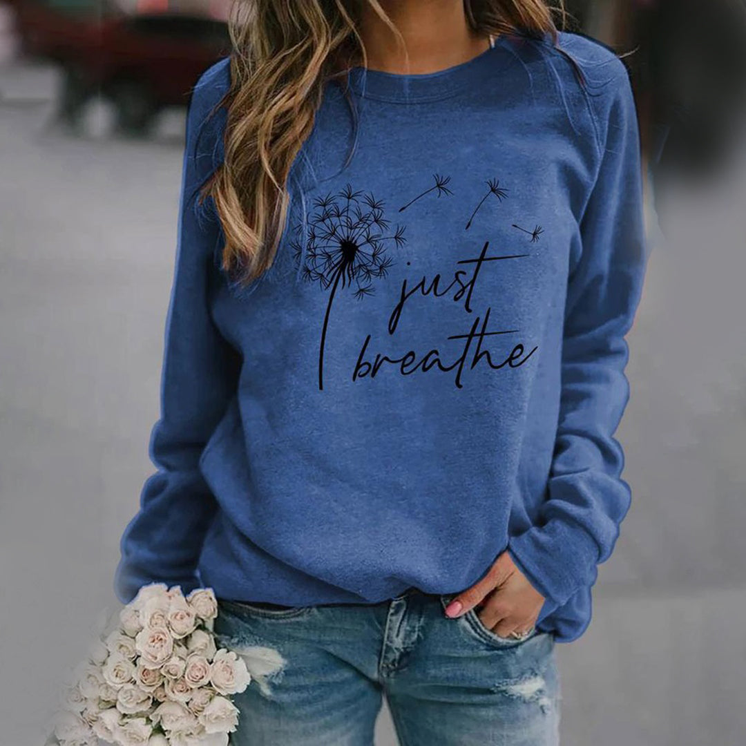 Women's Sweatshirt – Relaxed Fit – Round Neck – Soft Cotton Blend – Graphic Print