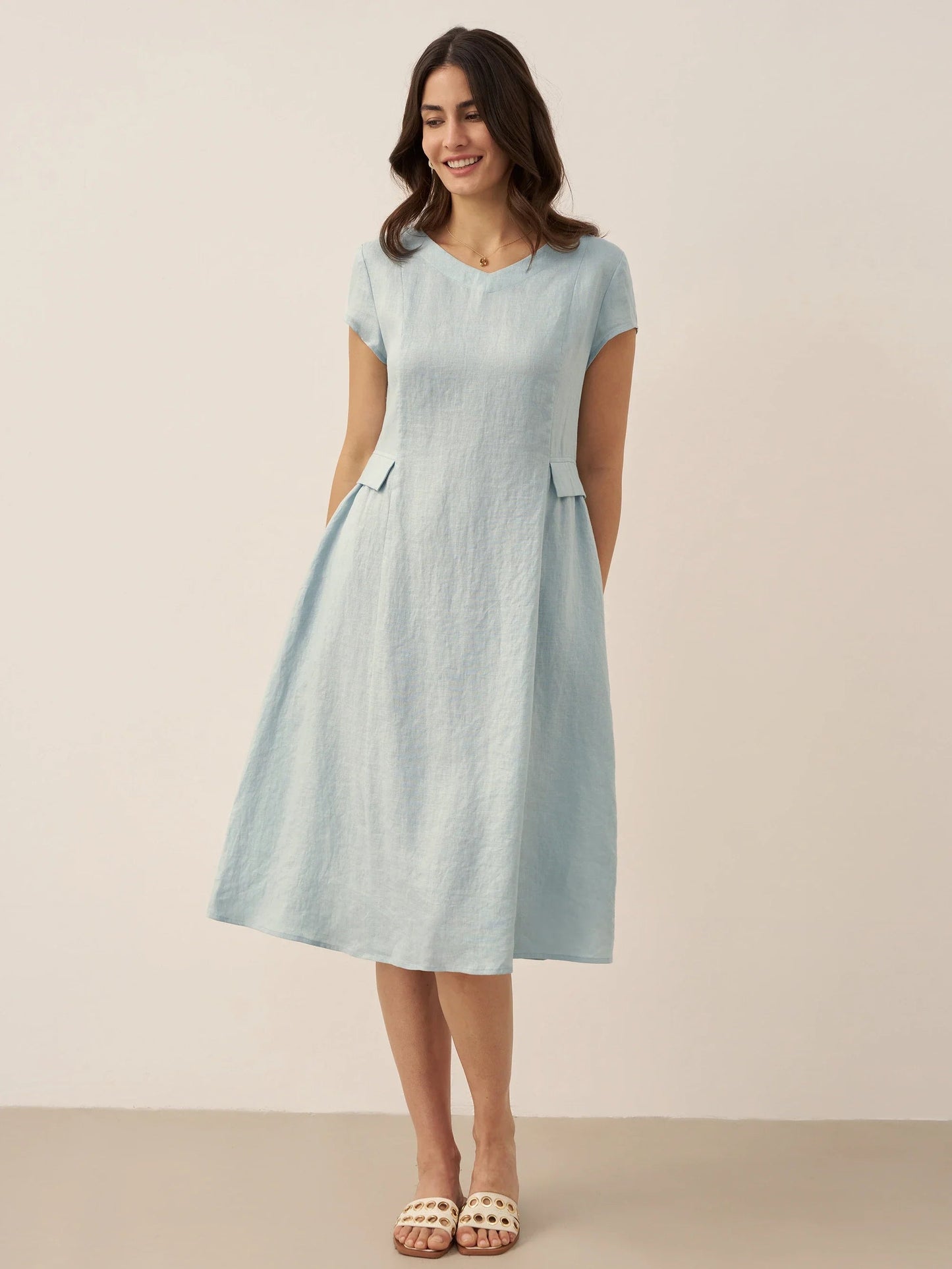 Linen Summer Dress For Women Breathable Lightweight Elegant Comfort Versatile Daywear