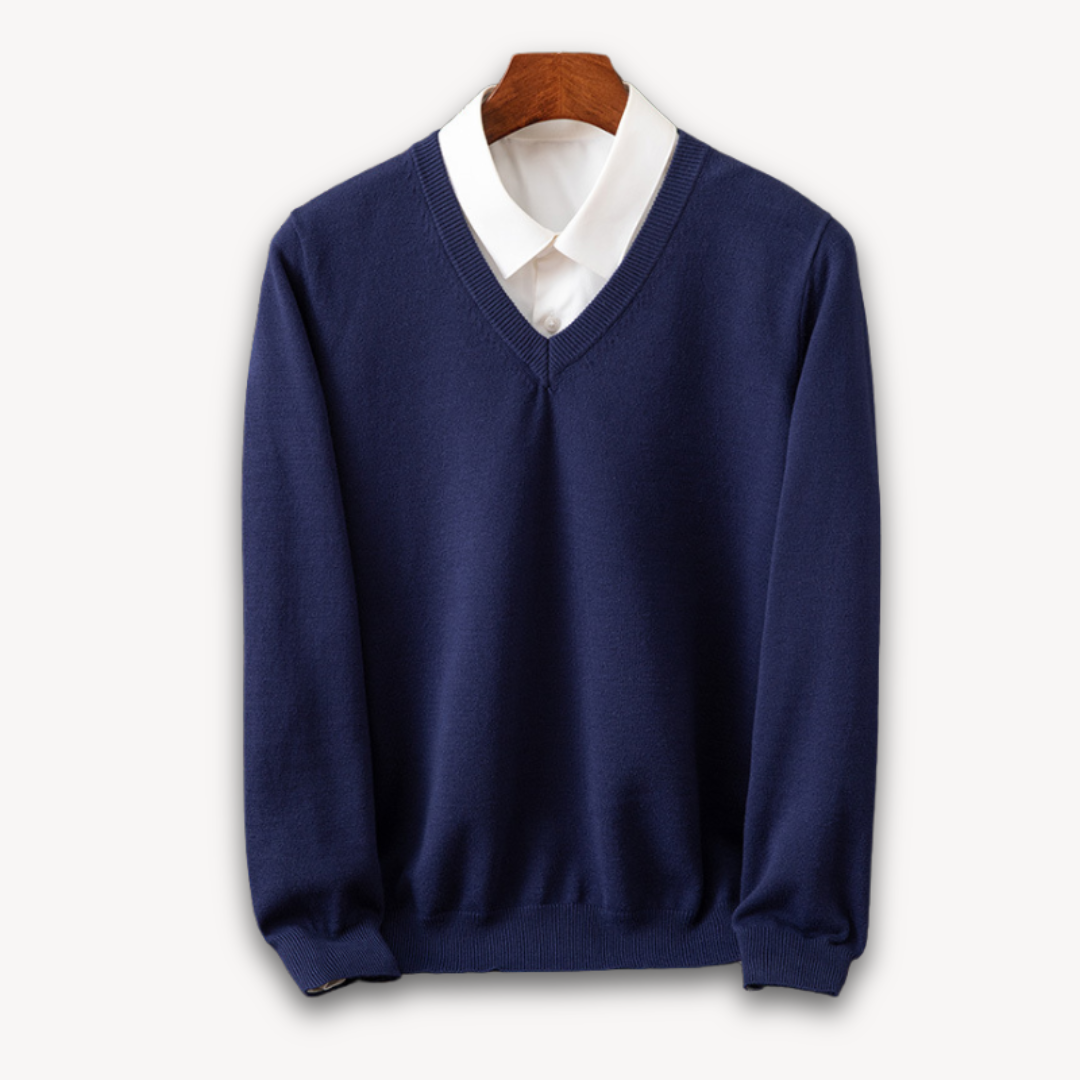 TrendAura Men's V Neck Slim Fit Sweater In Soft Knit With Ribbed Edges For Versatile Style