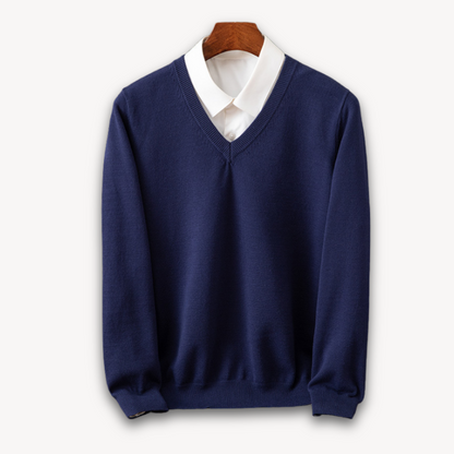 TrendAura Men's V Neck Slim Fit Sweater In Soft Knit With Ribbed Edges For Versatile Style
