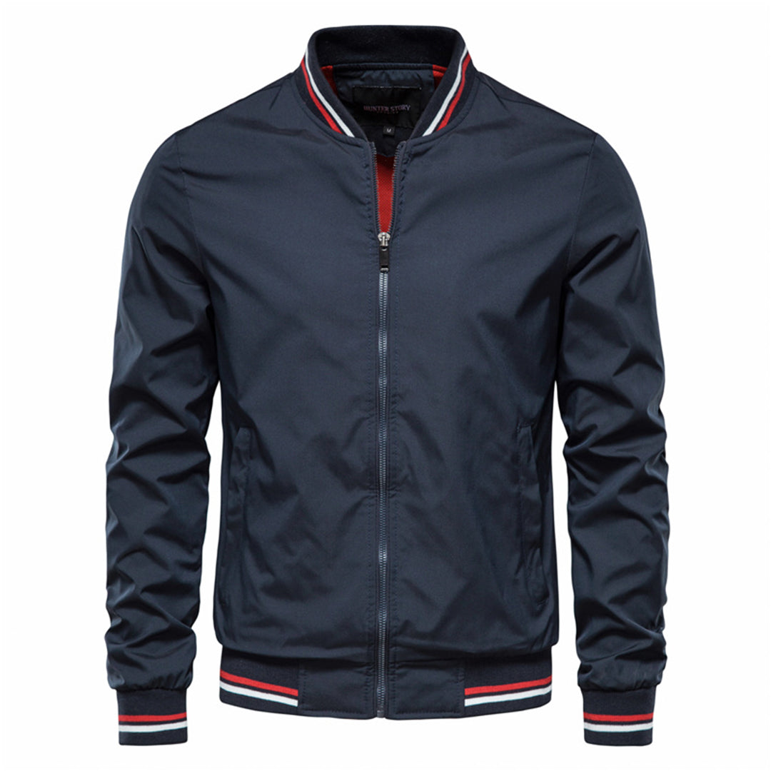 Charles Olive Green Bomber Jacket For Men Trendy Modern Streetwear Zip Front Casual Coat
