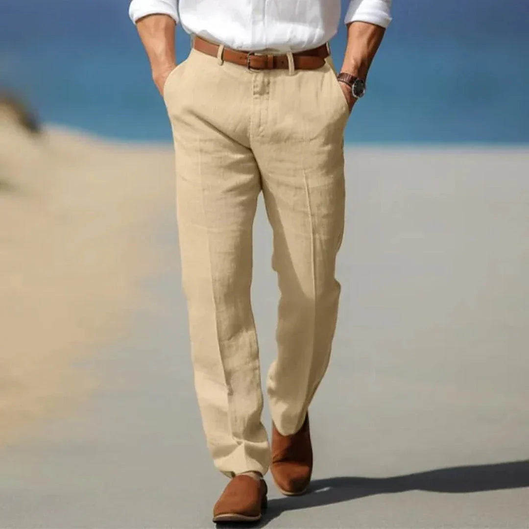 Neil Lightweight Linen Tailored Pants