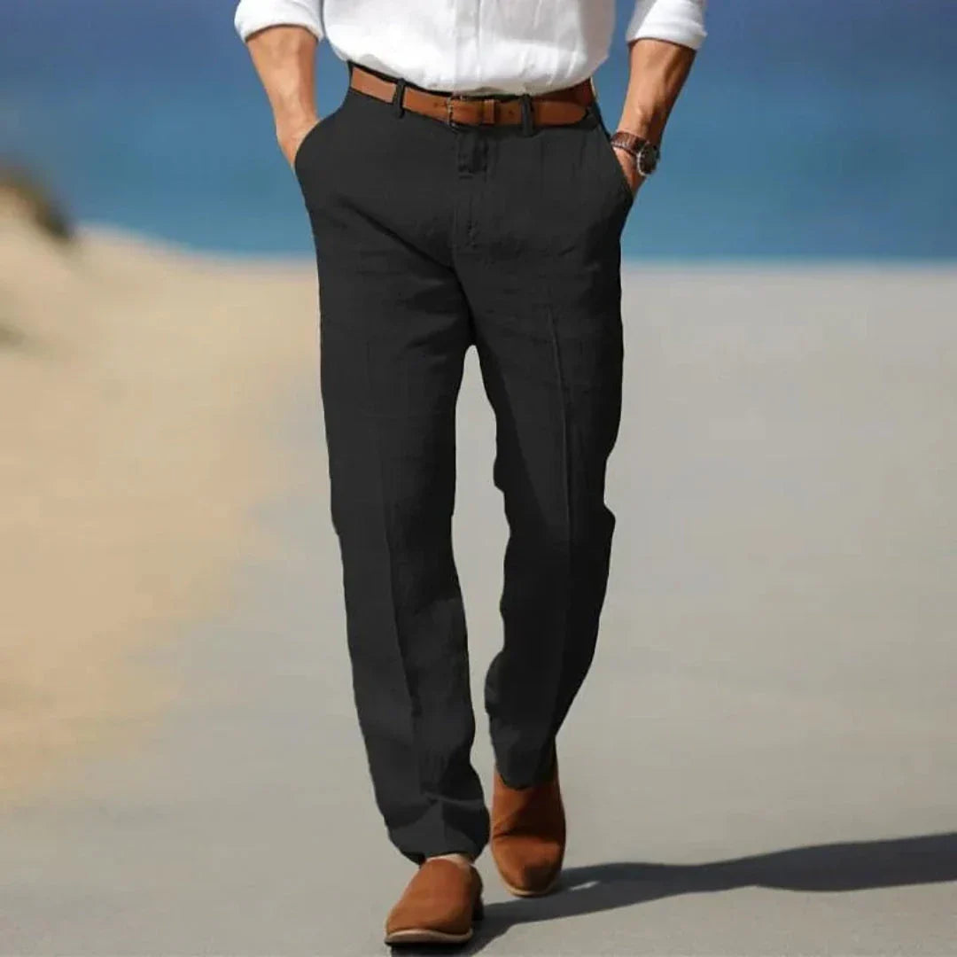 Neil Lightweight Linen Tailored Pants