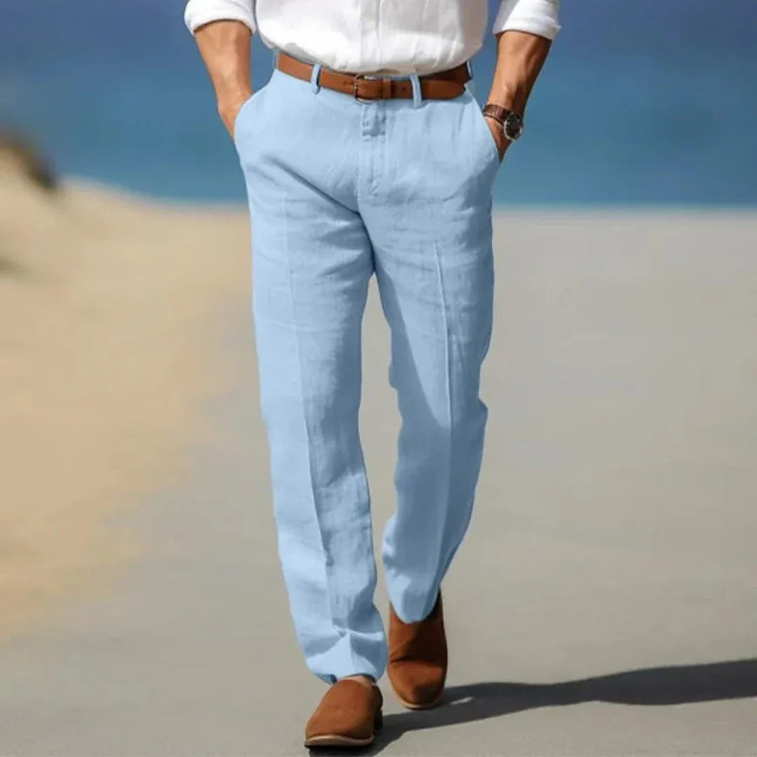Neil Lightweight Linen Tailored Pants
