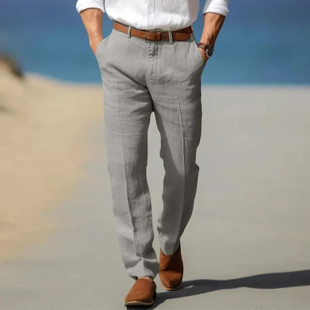 Neil Lightweight Linen Tailored Pants