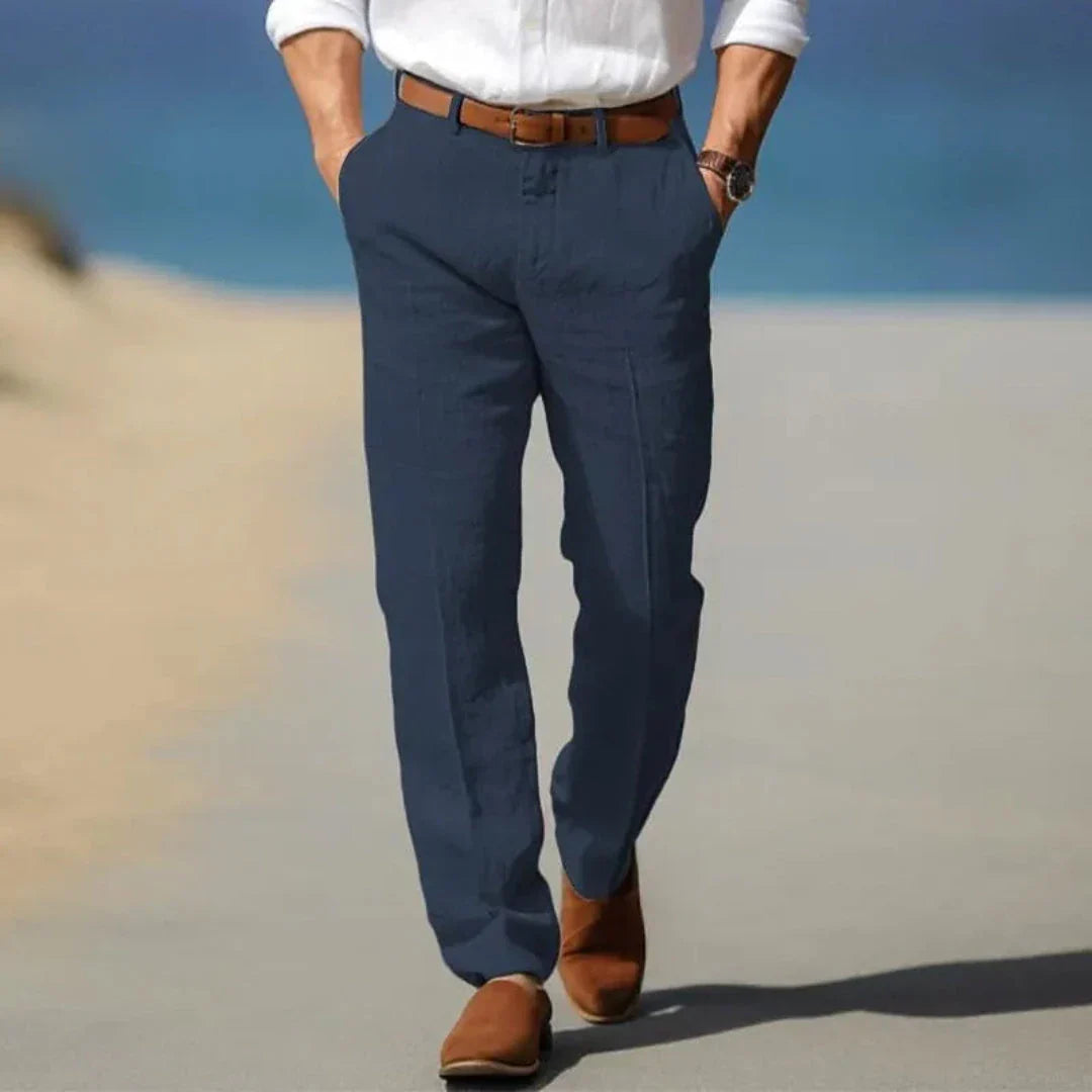 Neil Lightweight Linen Tailored Pants