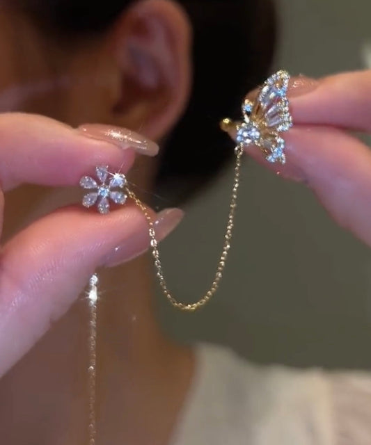 Nouvelle arrivée de boucles d'oreilles à clip papillon en cristal brillant - TrendAura
