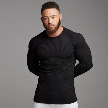 Men's Slim Fit Sweater With Stretch Cotton Blend For Everyday Activities And Casual Evenings