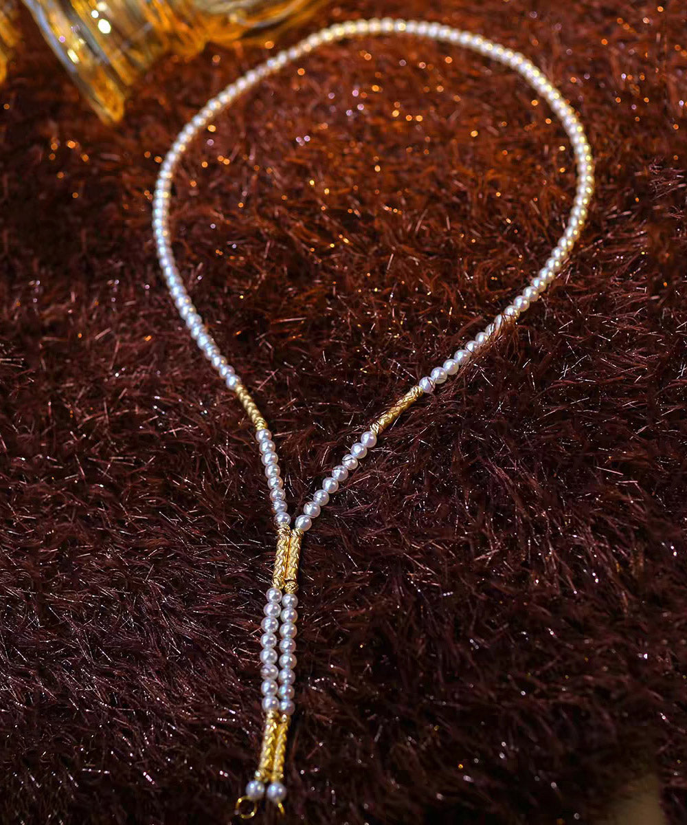 Nouveau collier de perles en alliage violet et cristal gradué - TrendAura