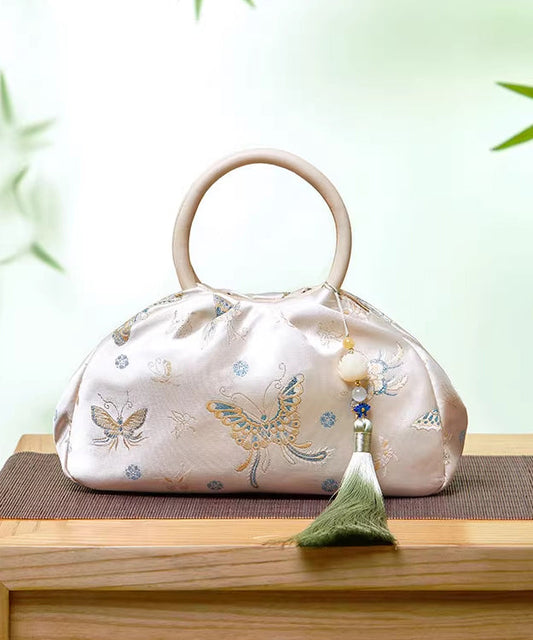 Nouveau sac fourre-tout polyvalent en jacquard à pompons rétro - TrendAura
