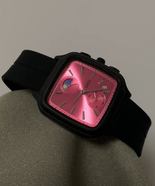 Nouvelles montres carrées à mouvement à quartz en acier inoxydable rose - TrendAura
